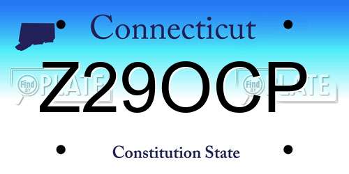 Z29OCP Connecticut License Plate