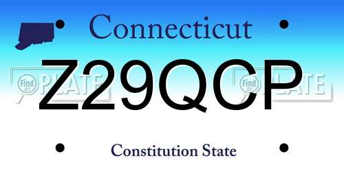 Z29QCP Connecticut License Plate