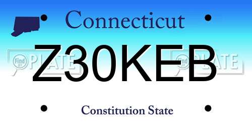 Z30KEB Connecticut License Plate