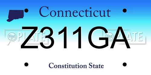 Z311GA Connecticut License Plate