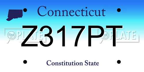 Z317PT Connecticut License Plate