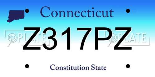 Z317PZ Connecticut License Plate