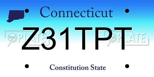 Z31TPT Connecticut License Plate