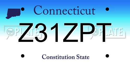 Z31ZPT Connecticut License Plate