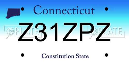 Z31ZPZ Connecticut License Plate