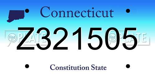 Z321505 Connecticut License Plate