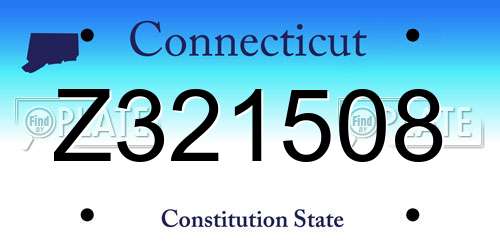 Z321508 Connecticut License Plate