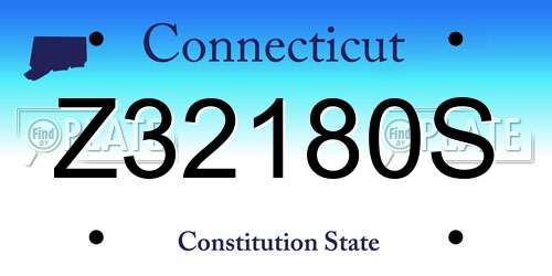 Z32180S Connecticut License Plate