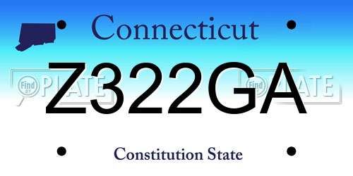 Z322GA Connecticut License Plate