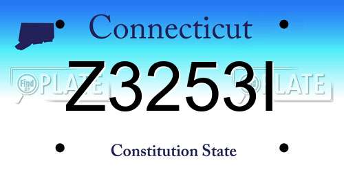 Z3253I Connecticut License Plate