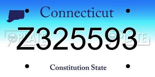 Z325593 Connecticut License Plate