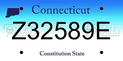 Z32589E Connecticut License Plate