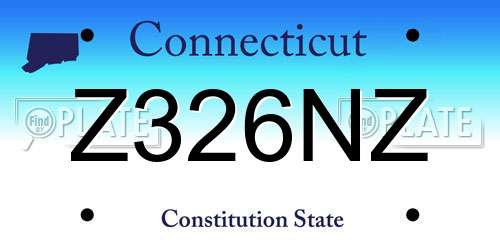 Z326NZ Connecticut License Plate