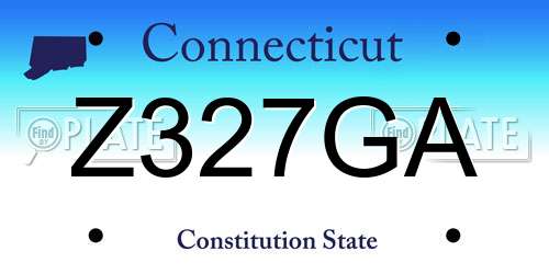 Z327GA Connecticut License Plate