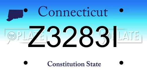 Z3283I Connecticut License Plate