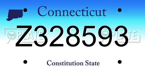 Z328593 Connecticut License Plate