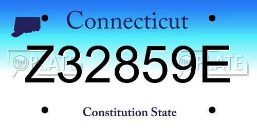 Z32859E Connecticut License Plate