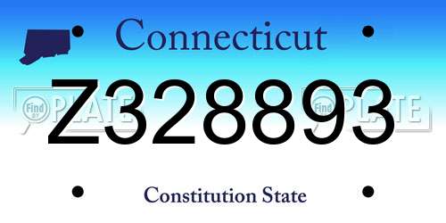 Z328893 Connecticut License Plate