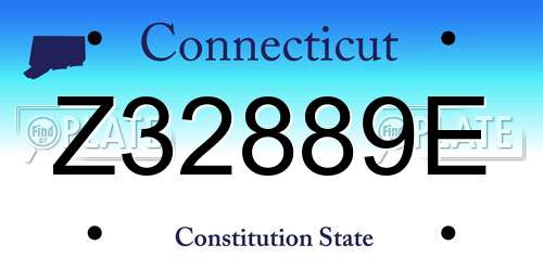 Z32889E Connecticut License Plate
