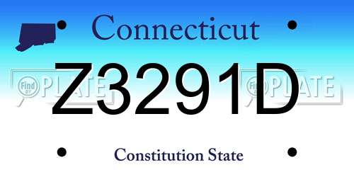 Z3291D Connecticut License Plate