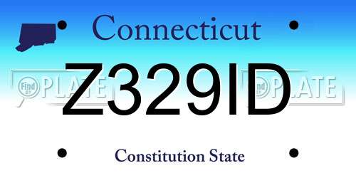 Z329ID Connecticut License Plate