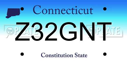 Z32GNT Connecticut License Plate