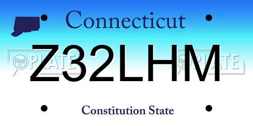 Z32LHM Connecticut License Plate