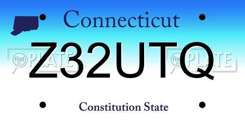 Z32UTQ Connecticut License Plate