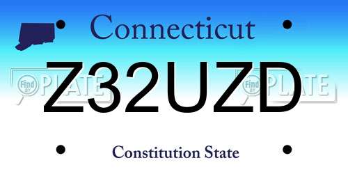 Z32UZD Connecticut License Plate