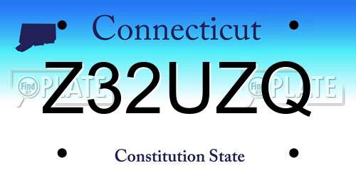 Z32UZQ Connecticut License Plate