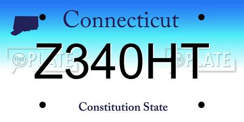 Z340HT Connecticut License Plate