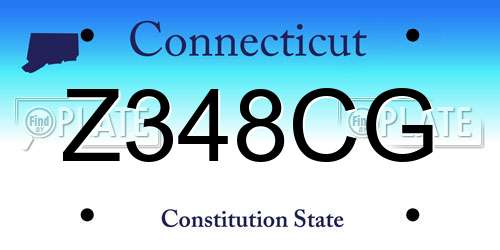 Z348CG Connecticut License Plate