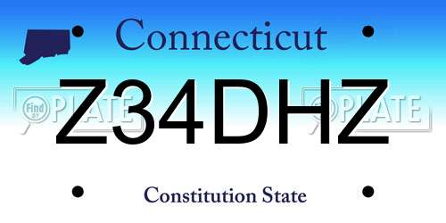 Z34DHZ Connecticut License Plate