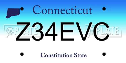Z34EVC Connecticut License Plate