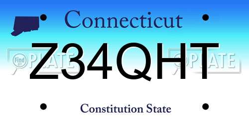 Z34QHT Connecticut License Plate