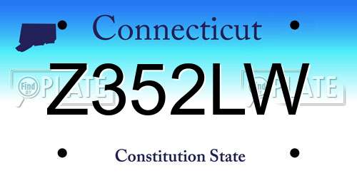 Z352LW Connecticut License Plate