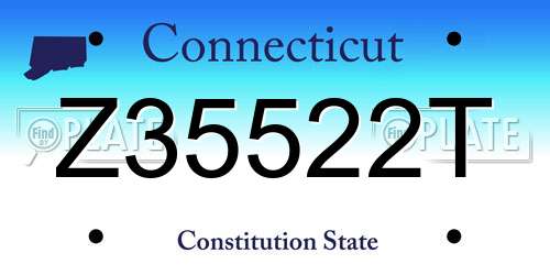 Z35522T Connecticut License Plate
