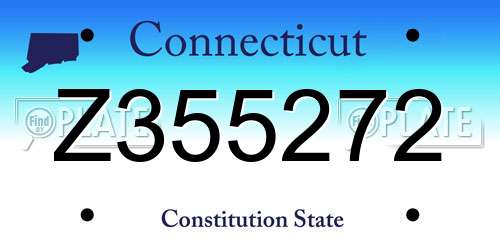 Z355272 Connecticut License Plate