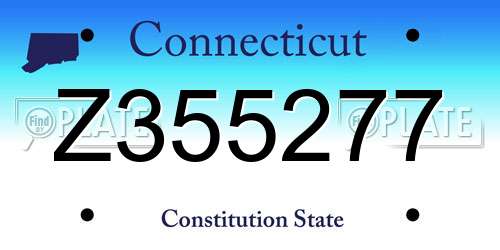 Z355277 Connecticut License Plate