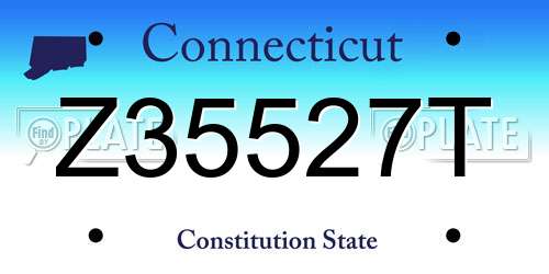 Z35527T Connecticut License Plate