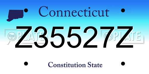 Z35527Z Connecticut License Plate
