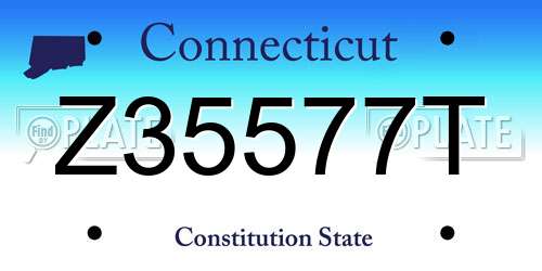 Z35577T Connecticut License Plate
