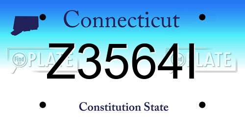 Z3564I Connecticut License Plate