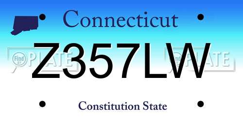 Z357LW Connecticut License Plate