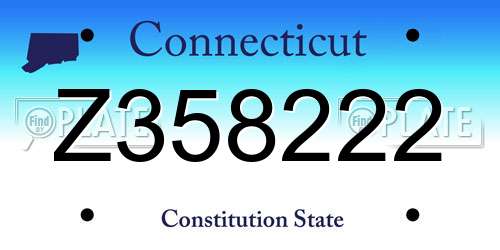 Z358222 Connecticut License Plate