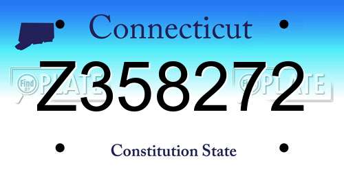 Z358272 Connecticut License Plate