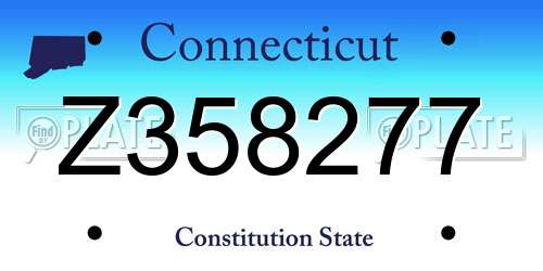 Z358277 Connecticut License Plate