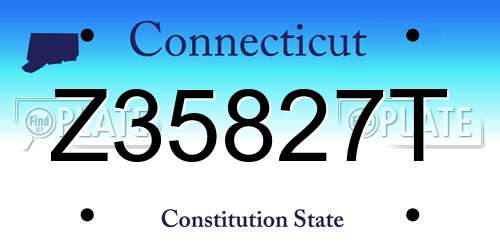 Z35827T Connecticut License Plate