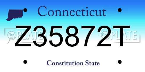 Z35872T Connecticut License Plate