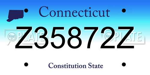 Z35872Z Connecticut License Plate